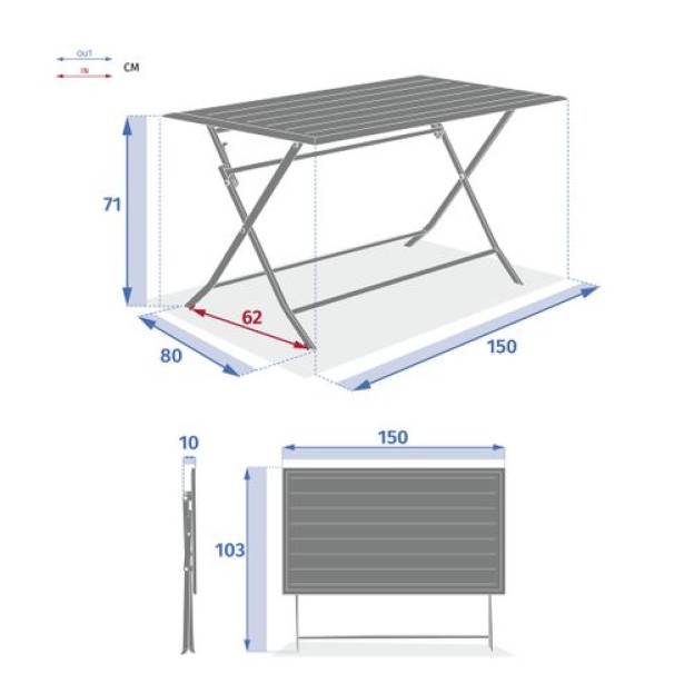 AZUA ECP FLD TABLE 6S HOUBLON