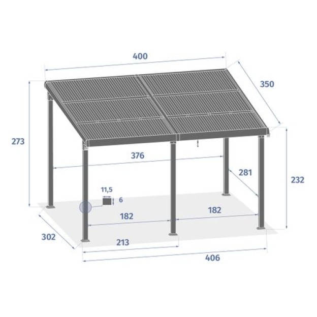 ENOLIE WALL GAZEBO EXT 4X3,5M