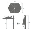 UMBRELA TIKEO 4,2X3M PLATI