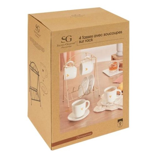 Set cesti cu farfurii FLORAL