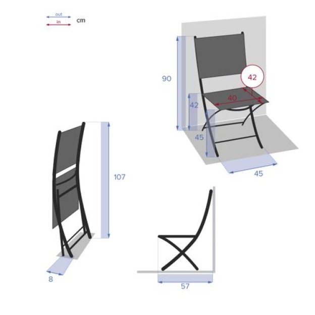 FOLD SCAUN ESSENTIA OLIVE/GRA