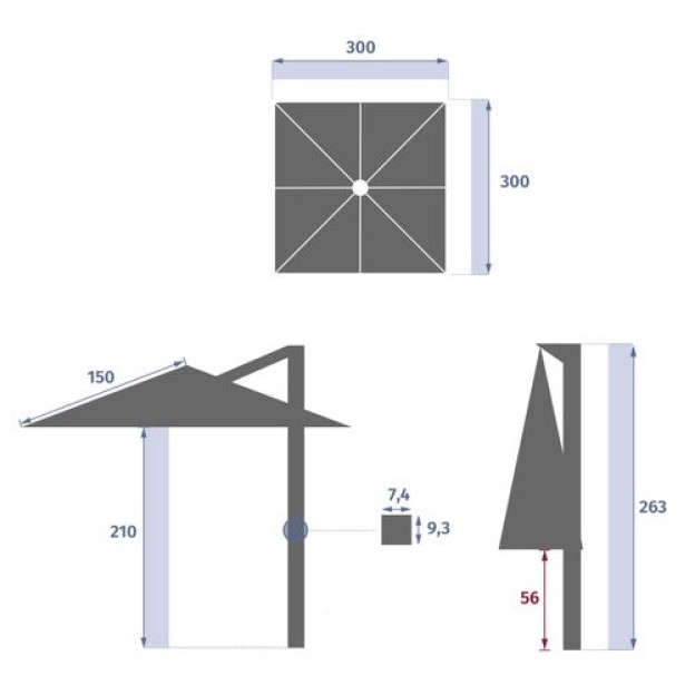 ЗОНТ МЕЛЬХИЯ 3X3М ЛИНА