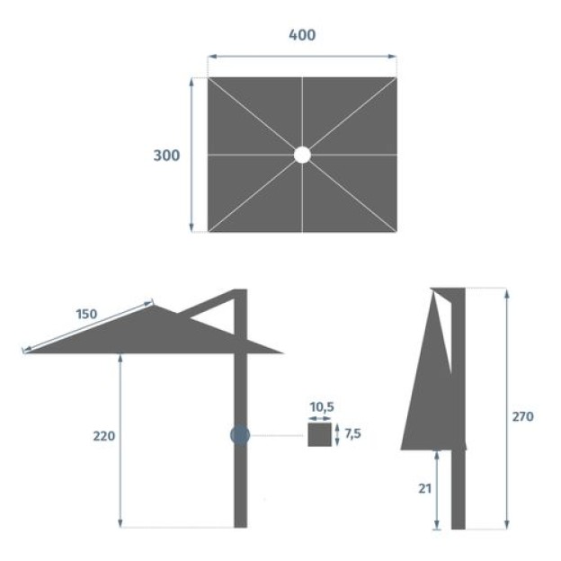 SUENYO SUNBRELLA UMB 4X3M
