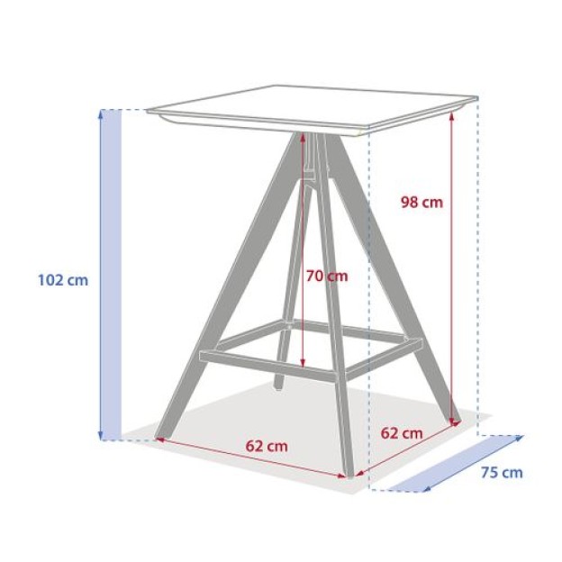 TERZANO HIGH SQ TABLE 2S VANILLA