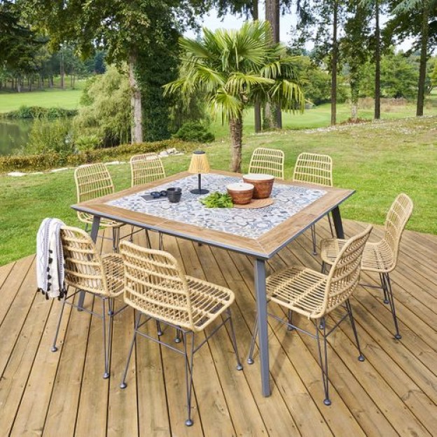 LAMBADA SQ TABLE 8S CERA/GRAF