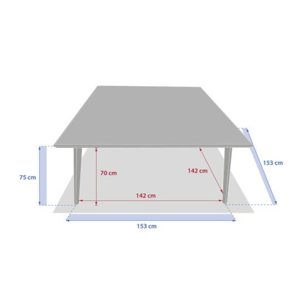 LAMBADA SQ TABLE 8S CERA/GRAF