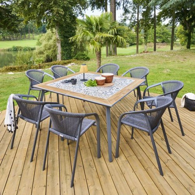 LAMBADA SQ TABLE 8S CERA/GRAF