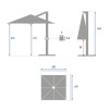 UMBRELA CAYO HANG 3X3M GRAU