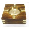 Scrumiera lemn de mango și metal 10x4 cm