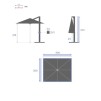 ELEA UMBRELA POLY 4X3M PEAC