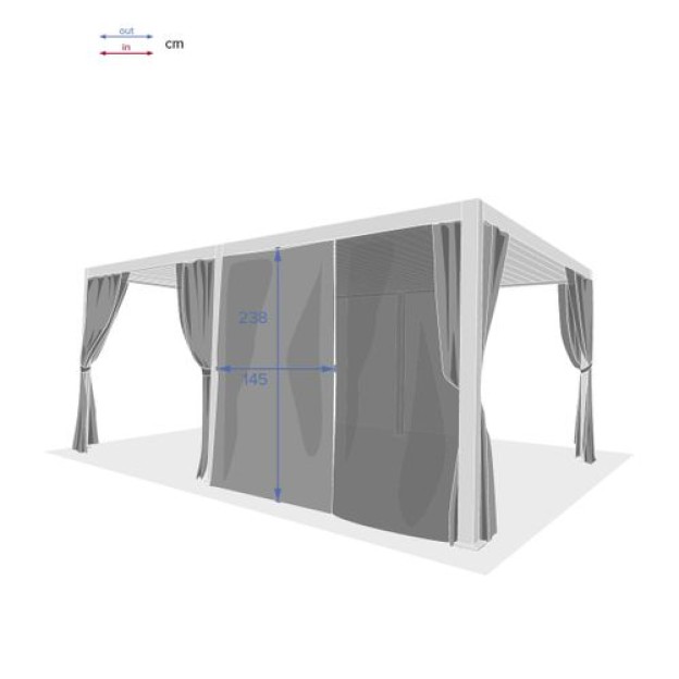 CURTMOSQRAIL EVORA 6X3,6M GRA