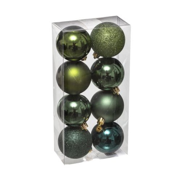 Set jucarii brad X8 BALLS GREEN