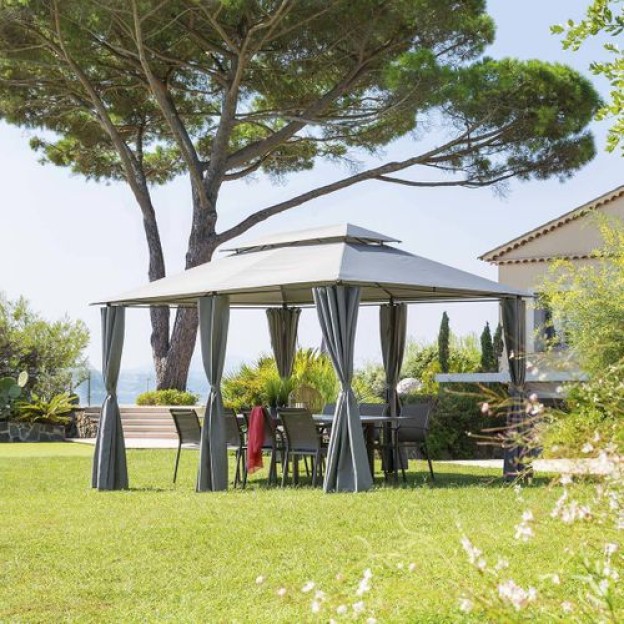 THIRA GAZEBO 4X3M SATE GREY