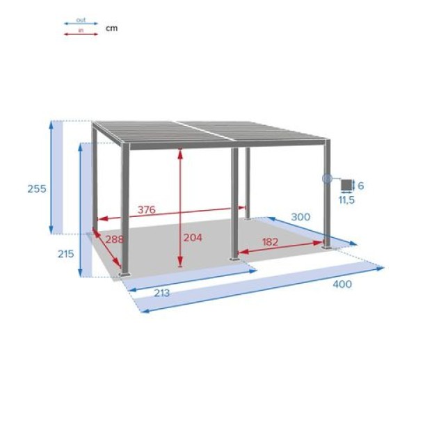 AVILA GAZEBO 4X3M SINA GRAP