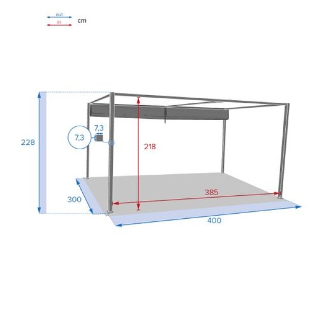 КАМИН ПАЛМЕЙРА 4X3M СЕРЫЙ SLT