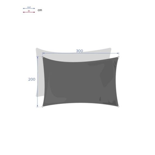 ЗОНТИК CURACAO 3X2M SLT СЕРЫЙ
