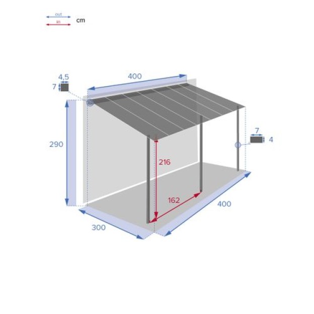 БЕСЕДКА У СТЕНЫ БЕЛИЗА 4X3M