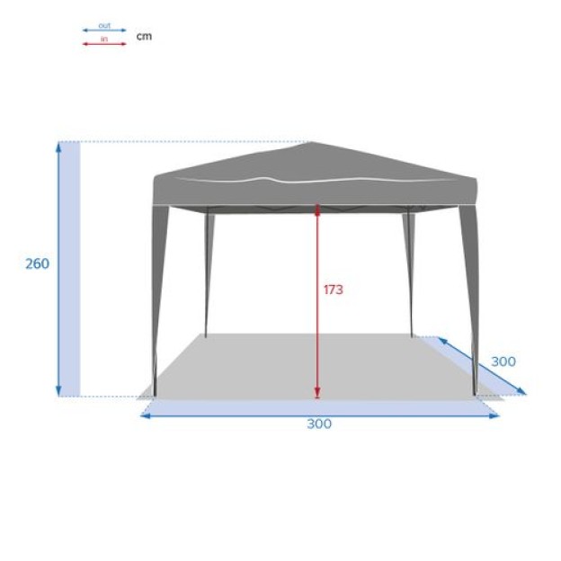 БЕСЕДКА БЫСТРАЯ СБОРКА 3X3M ТЯЖЕЛЫЙ СЛАНЕЦ