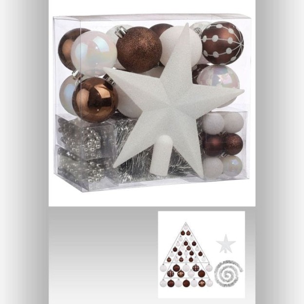 Decoratiuni brad MARRON 44 piese