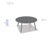 СТОЛ SAONA D70 ГРАФИТ