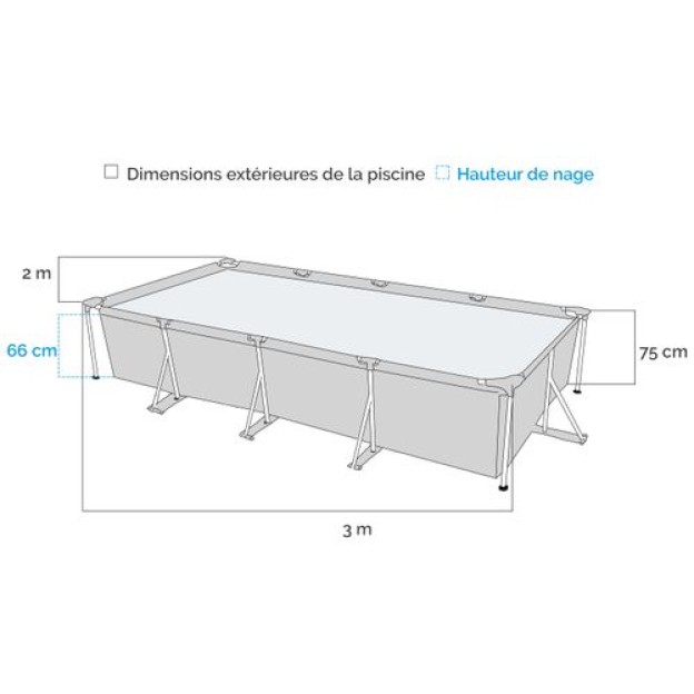PISCINA RECTANGULARA 3X2X0,75 M