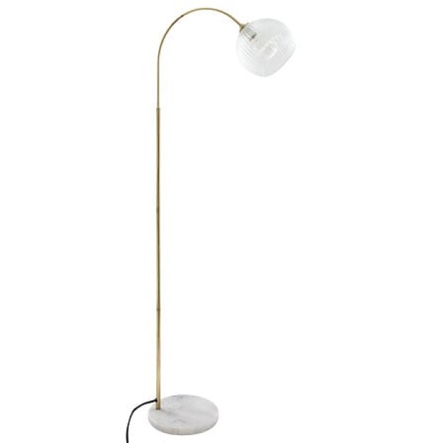Lampadar arc Laye înalt 150 cm metal sticlă și marmură aur