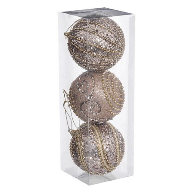 Set jucarii brad BEADS 8CM  x3