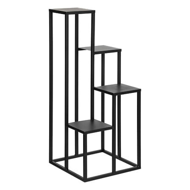 Suport pentru plante cu 4 tăvi Wid înălțime 88 cm negru