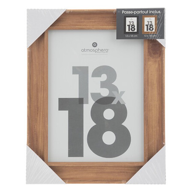 Rama foto Maé 13 x 18 cm din plastic maro, pentru expunere