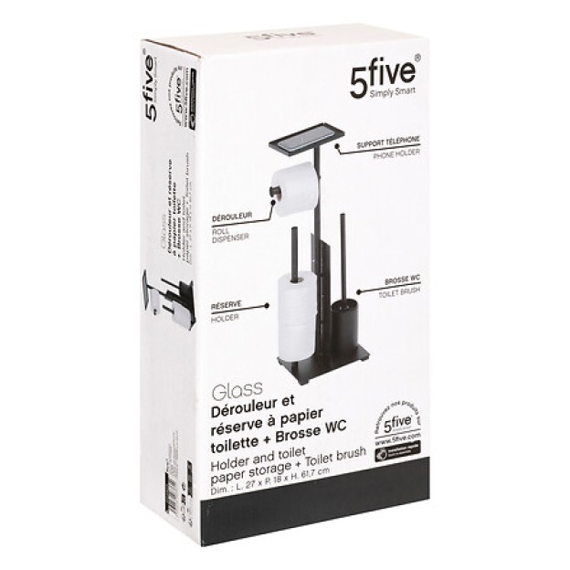 Perie cu suport pentru WC GLASS