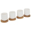 Set Eleganță 4 cești 10 cl și tavă din salcâm, lungime 25 cm