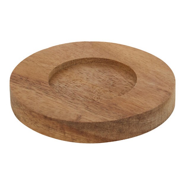 Set Eleganță 4 cești 10 cl și tavă din salcâm, lungime 25 cm