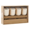 Set Eleganță 4 cești 10 cl și tavă din salcâm, lungime 25 cm