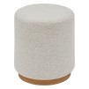 Pouf din material bouclette Nesky, Ø 41 x H. 45 cm, alb