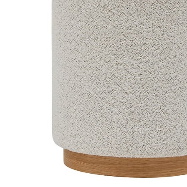 Pouf din material bouclette Nesky, Ø 41 x H. 45 cm, alb