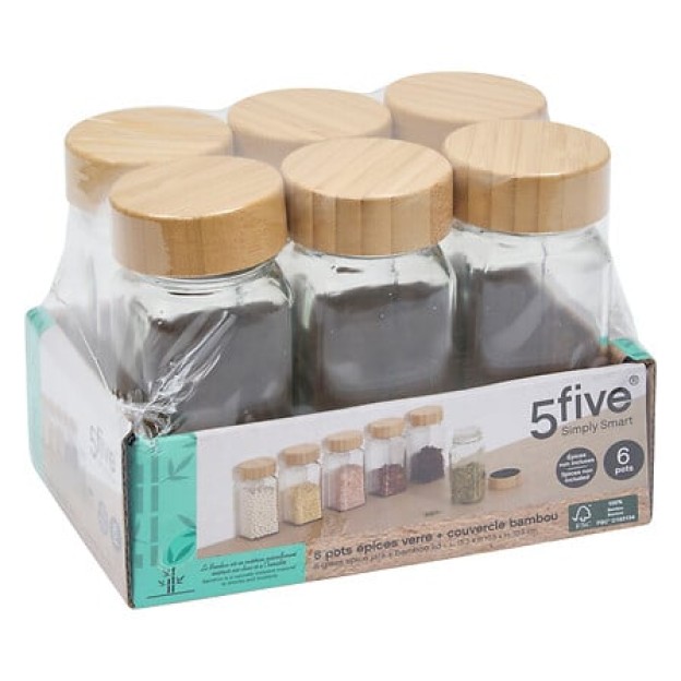 Set condimente VERRE/BAMBOU X6