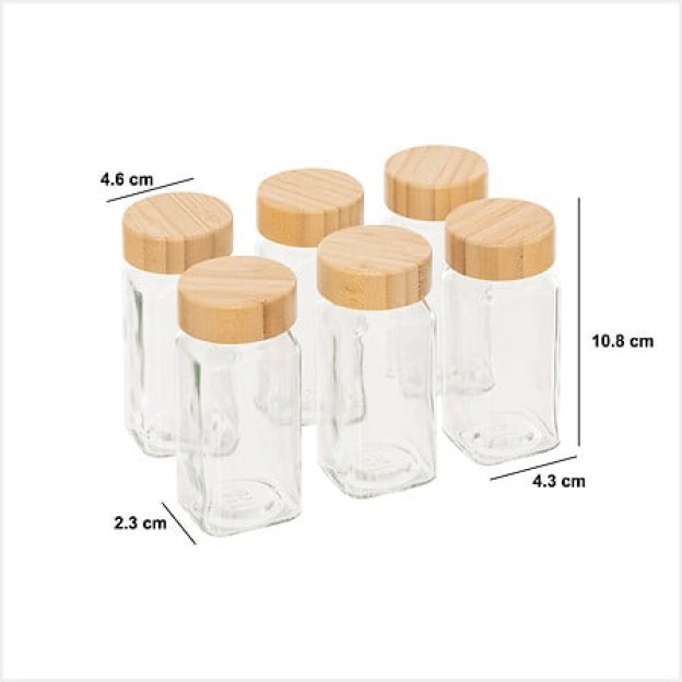 Set condimente VERRE/BAMBOU X6