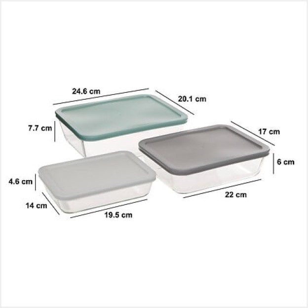 Set containere din sticlă RECT X3