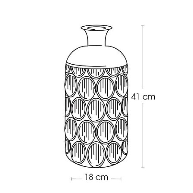 Vază metalică striată Belli înaltă 41 cm aurie