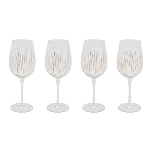 Set de 4 pahare de vin Lunis 38 cl aurii