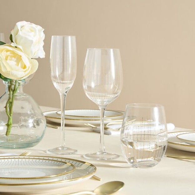 Set de 4 pahare de vin Lunis 38 cl aurii