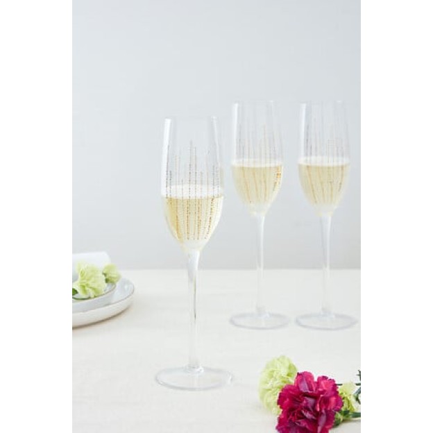 set de 4 pahare de șampanie Lunis 21 cl aurii