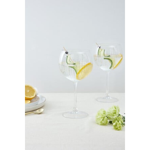 Set de 2 pahare pentru gin Lunis 60 cl aurii