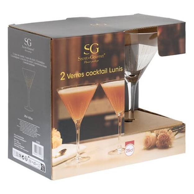 Set de 2 pahare pentru cocktail Lundi 25 cl aurii