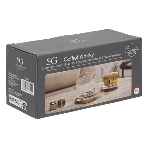 Set 2 pahare de whisky cu pietre răcitoare Jules