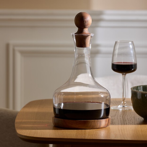 Carafă Jules 1,6 l salcâm și sticlă transparentă
