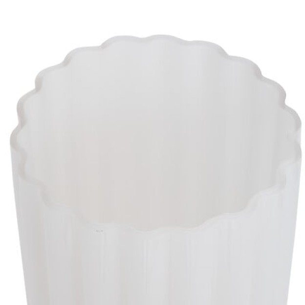 Vază Fleur de Rose înaltă 28 cm, sticlă striată albă