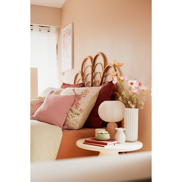 Vază Fleur de Rose înaltă 28 cm, sticlă striată albă