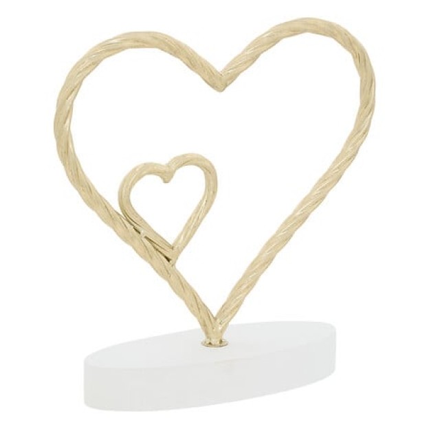 Decorațiune de pus în evidență inimă Bao înaltă 26 cm metal auriu