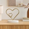 Decorațiune de pus în evidență inimă Bao înaltă 26 cm metal auriu